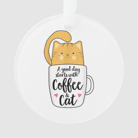 Funny Oranje Cat Coffee Mok Cat Lover Ornament (voorkant)