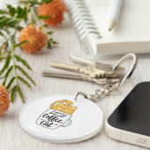 Funny Oranje Cat Coffee Mok Cat Lover Sleutelhanger (Voorkant Rechts)