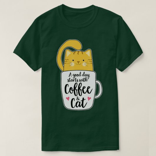 Funny Oranje Cat Coffee Mok Cat Lover T-shirt (Design voorkant)