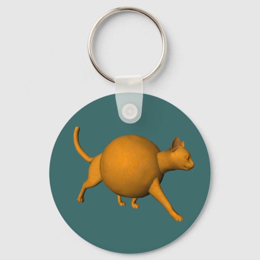 Funny Oranje Cat Sleutelhanger (Voorkant)
