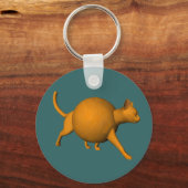 Funny Oranje Cat Sleutelhanger (Voorkant)