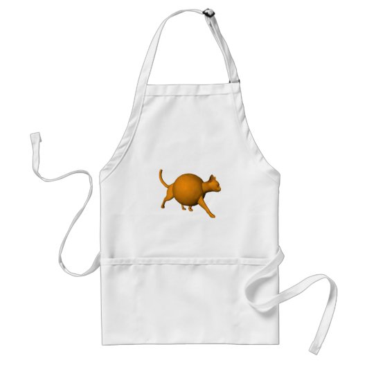 Funny Oranje Cat Standaard Schort (Voorkant)