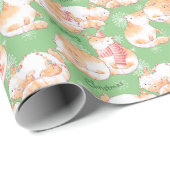 Funny Oranje Cats Meowy Kerstmis Cadeaupapier (Rol Hoek)