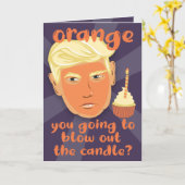 FUNNY Oranje Donald Trump Birthday Wenskaart Kaart (Gele Bloem)