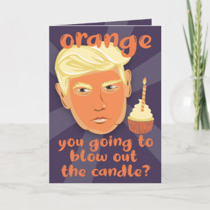 FUNNY Oranje Donald Trump Birthday Wenskaart Kaart