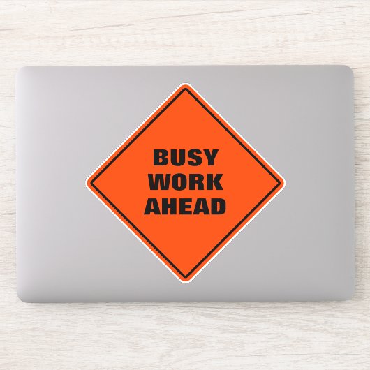 Funny oranje druk werk vooruit pun wegteken sticker (Computer)