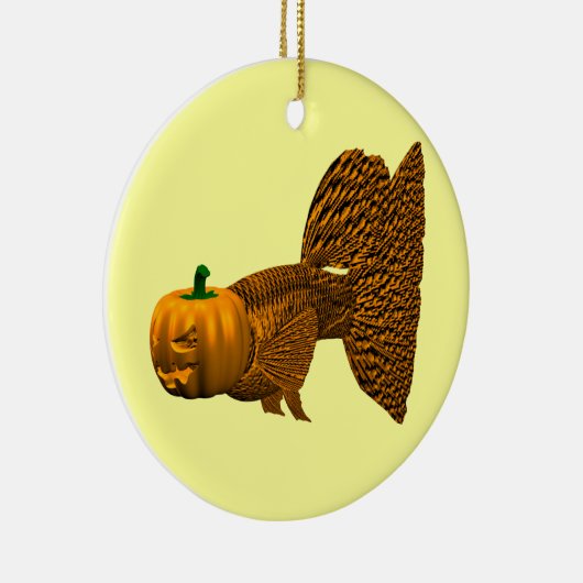 Funny Oranje Guppy Keramisch Ornament (Rechts)