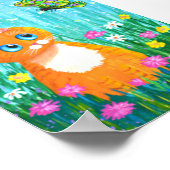 Funny Oranje Tabby Cat Butterfly Creationarts Poster (Hoek)