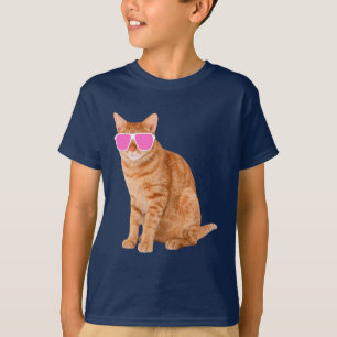 Funny Oranje Tabby Cat met zonnebril T-shirt