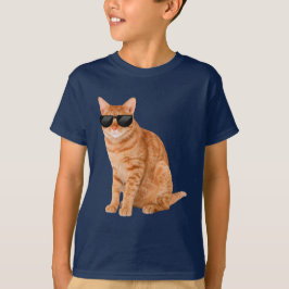 Funny Oranje Tabby Cat met zonnebril T-shirt