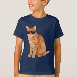 Funny Oranje Tabby Cat met zonnebril T-shirt