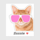 Funny Oranje Tabby Cat Peeking Sticker (Vel)