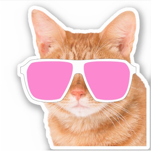 Funny Oranje Tabby Cat Peeking Sticker (Voorkant)