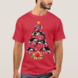 Funny Orca Killer Whale Kerstboom Animal Love T-shirt