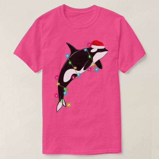 Funny Orca Killer Whale Santa Hat T-shirt (Design voorkant)