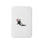 Funny Orca Killer Whale Santa Hat Zee en Badmat (Voorkant Verticaal)