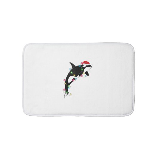 Funny Orca Killer Whale Santa Hat Zee en Badmat (Voorkant)