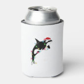 Funny Orca Killer Whale Santa Hat Zee en Blikjeskoeler (Blikje Voorkant)