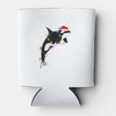 Funny Orca Killer Whale Santa Hat Zee en Blikjeskoeler (Voorkant)