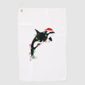 Funny Orca Killer Whale Santa Hat Zee en Golfhanddoek (Voorkant)