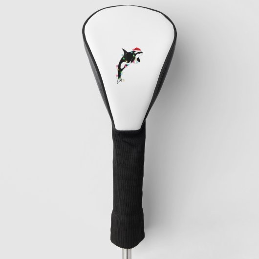 Funny Orca Killer Whale Santa Hat Zee en Golfheadcover (Voorkant)