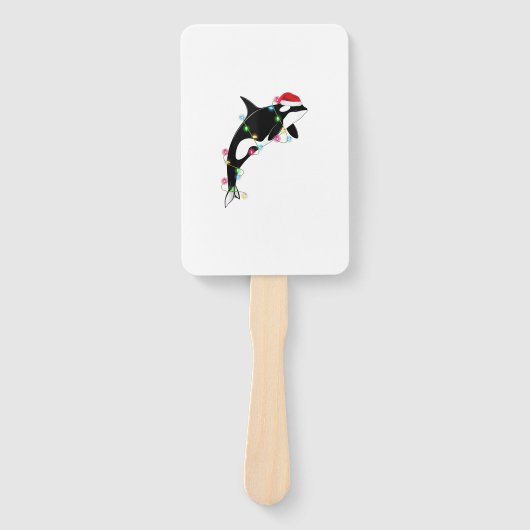 Funny Orca Killer Whale Santa Hat Zee en Handwaaier (Voorkant)