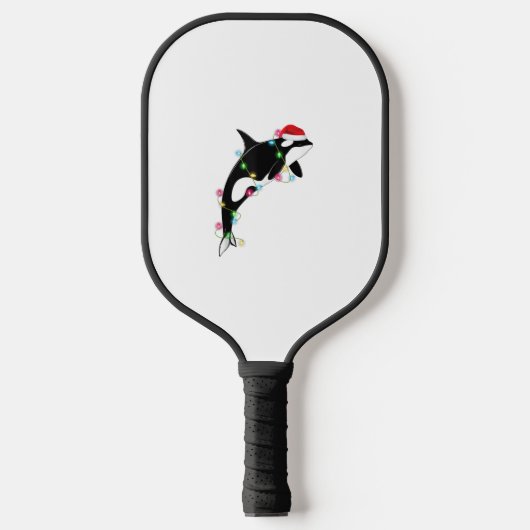 Funny Orca Killer Whale Santa Hat Zee en Pickleball Paddle (Voorkant)