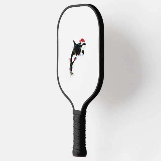 Funny Orca Killer Whale Santa Hat Zee en Pickleball Paddle (Links)
