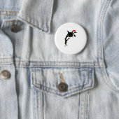 Funny Orca Killer Whale Santa Hat Zee en Ronde Button 5,7 Cm (In situ)