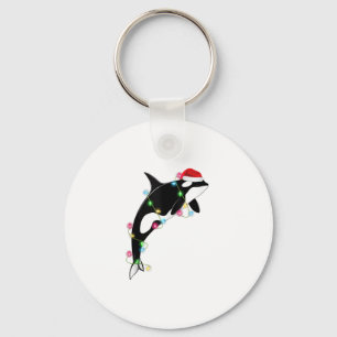 Funny Orca Killer Whale Santa Hat Zee en Sleutelhanger