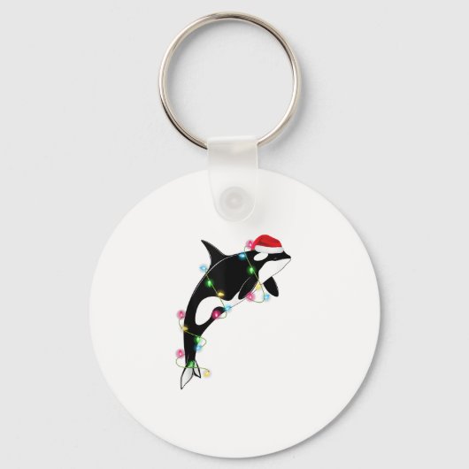 Funny Orca Killer Whale Santa Hat Zee en Sleutelhanger (Voorkant)