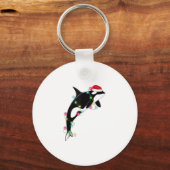 Funny Orca Killer Whale Santa Hat Zee en Sleutelhanger (Voorkant)