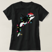 Funny Orca Killer Whale Santa Hat Zee en T-shirt (Design voorkant)
