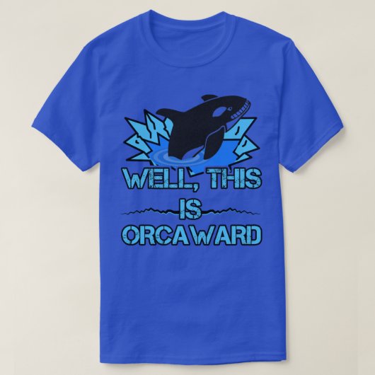 Funny Orca Whale die door Ice Vist Hole breekt T-shirt (Design voorkant)