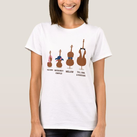 Funny Orchestra Strings Instruments T-shirt (Voorkant)
