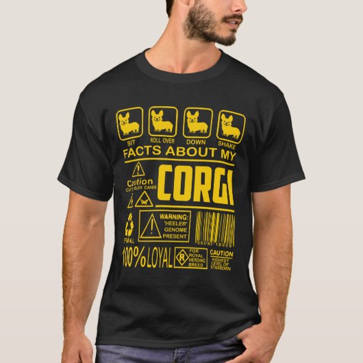 Funny Organic Loyal Corgi Print T-shirt (Voorkant)
