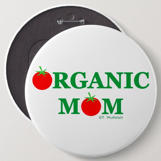 Funny Organic Mam Gardening Button (Voorkant /achterkant)