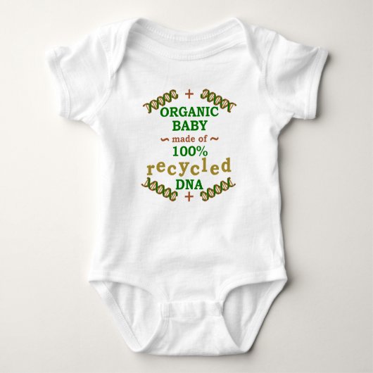 Funny Organic Recycled DNA Baby Science Humor Romper (Voorkant)