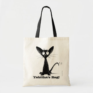 Funny Oriental Black Cat Bag Tote Bag