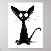 Funny Oriental Black Cat Poster (Voorkant)