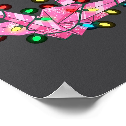 Funny Origami Christmas Graphics Lights Lover  Poster (Hoek)