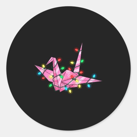 Funny Origami Christmas Graphics Lights Lover  Ronde Sticker (Voorkant)