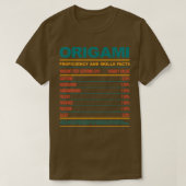 Funny Origami Nutritional Facts T-shirt (Design voorkant)