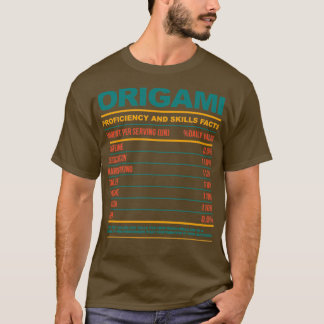 Funny Origami Nutritional Facts T-shirt