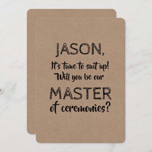 Funny Original Master of Ceremonies Kaart (Voorkant / Achterkant)