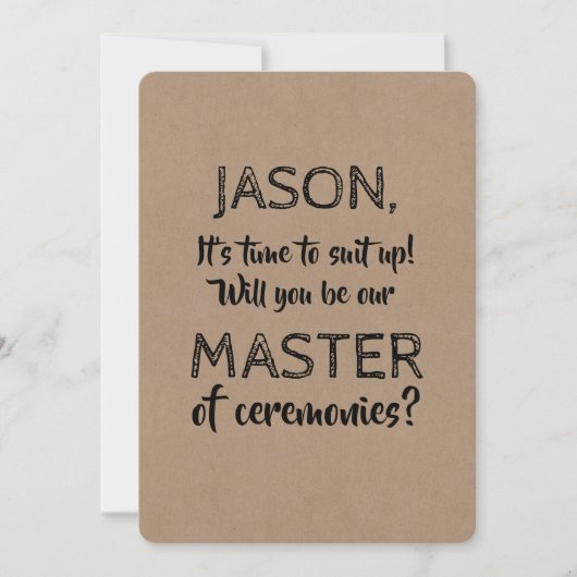Funny Original Master of Ceremonies Kaart (Voorkant)