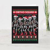 Funny Ortho Squad Christmas Three Santa Skeletons  Kaart (Voorkant)