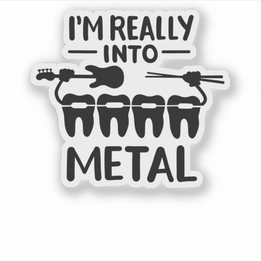 Funny Orthodontist ik ben echt in Metal Sticker (Voorkant)