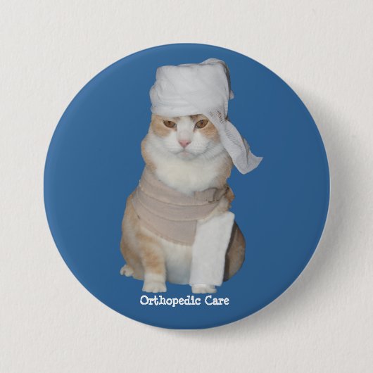 Funny Orthopedic Cat Ronde Button 7,6 Cm (Voorkant)