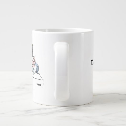 Funny Orthopedist Cartoon TV Breaking News Grote Koffiekop (Achterkant)